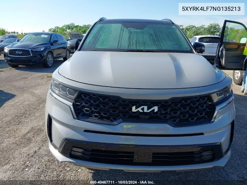 2022 Kia Sorento Sx Prestige VIN: 5XYRK4LF7NG135213 Lot: 40467711