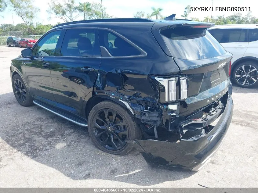 2022 Kia Sorento Sx Prestige VIN: 5XYRK4LF8NG090511 Lot: 40485607