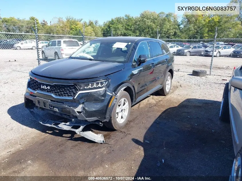 2022 Kia Sorento Lx VIN: 5XYRGDLC6NG083757 Lot: 40536572