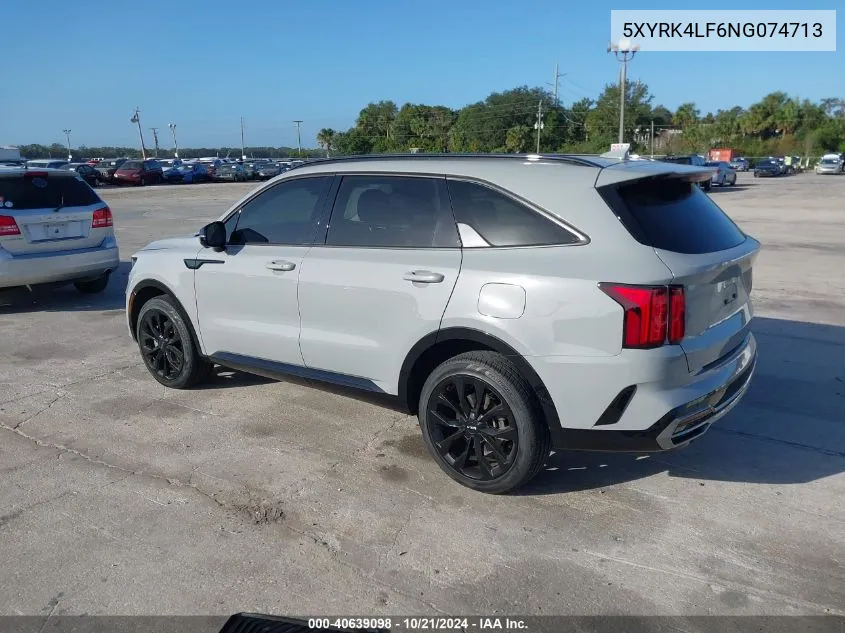 2022 Kia Sorento Sx/Sxp VIN: 5XYRK4LF6NG074713 Lot: 40639098