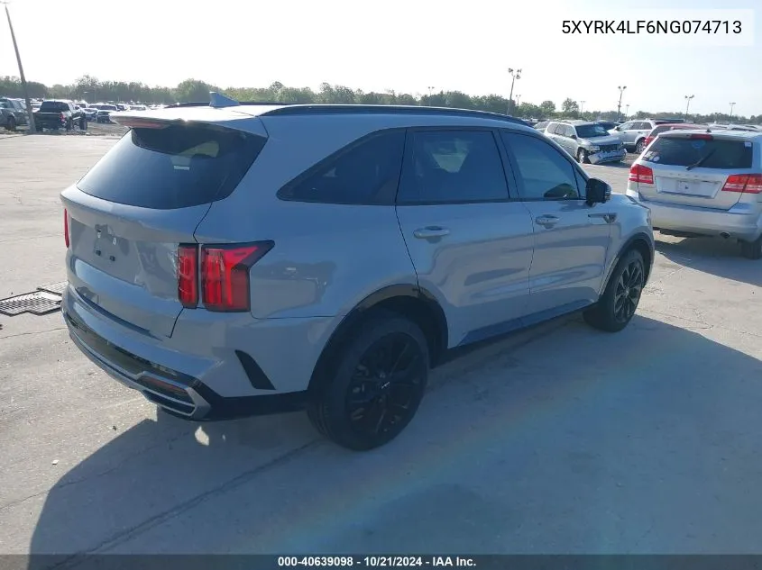 2022 Kia Sorento Sx/Sxp VIN: 5XYRK4LF6NG074713 Lot: 40639098