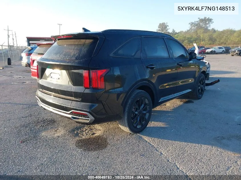 2022 Kia Sorento Sx VIN: 5XYRK4LF7NG148513 Lot: 40649783