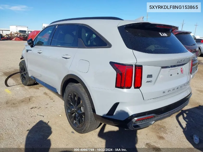 2022 Kia Sorento Sx VIN: 5XYRKDLF8NG153865 Lot: 40667769