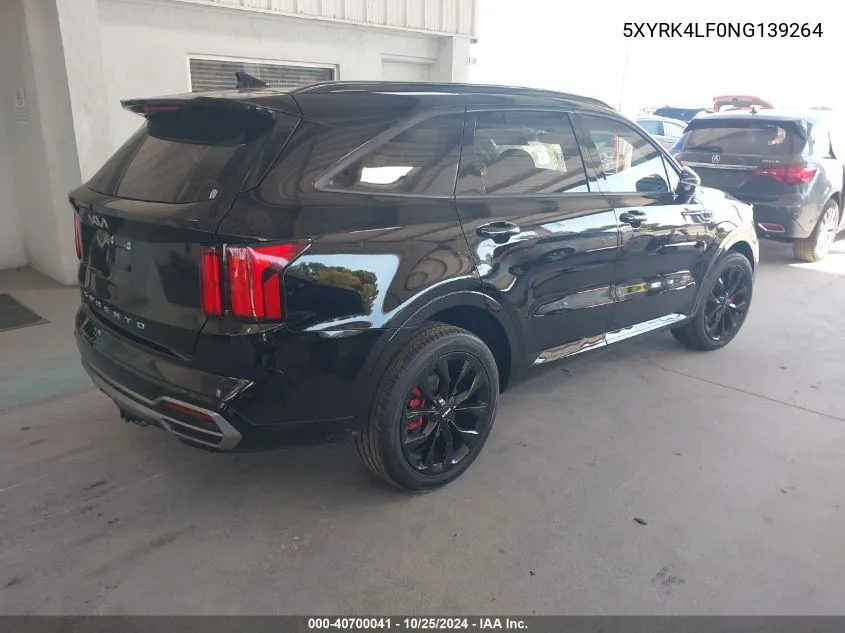 2022 Kia Sorento Sx Prestige VIN: 5XYRK4LF0NG139264 Lot: 40700041