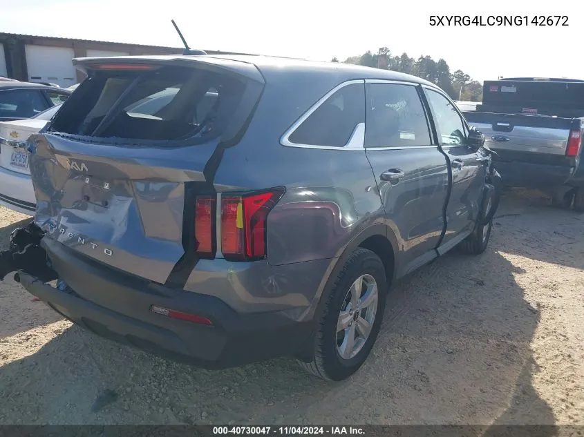 2022 Kia Sorento Lx VIN: 5XYRG4LC9NG142672 Lot: 40730047