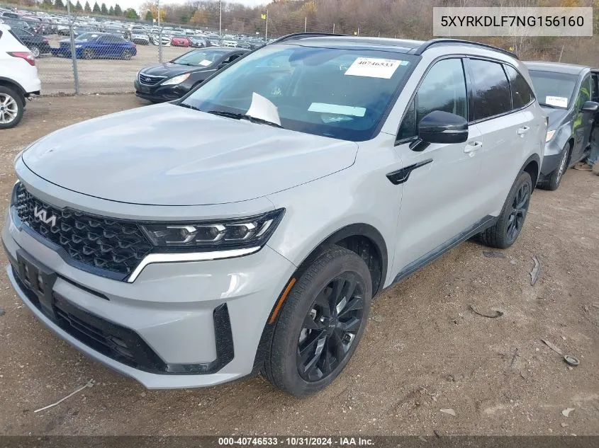 2022 Kia Sorento Sx VIN: 5XYRKDLF7NG156160 Lot: 40746533