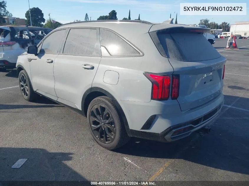 2022 Kia Sorento Sx VIN: 5XYRK4LF9NG102472 Lot: 40769556