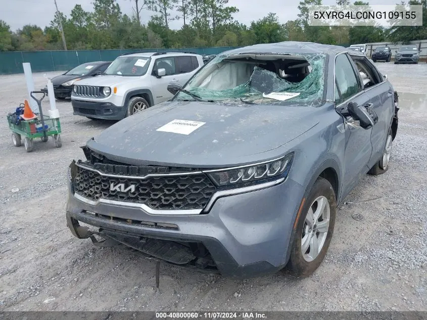 2022 Kia Sorento Lx VIN: 5XYRG4LC0NG109155 Lot: 40800060