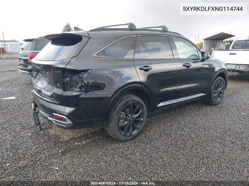 2022 Kia Sorento Sx VIN: 5XYRKDLFXNG114744 Lot: 40810524