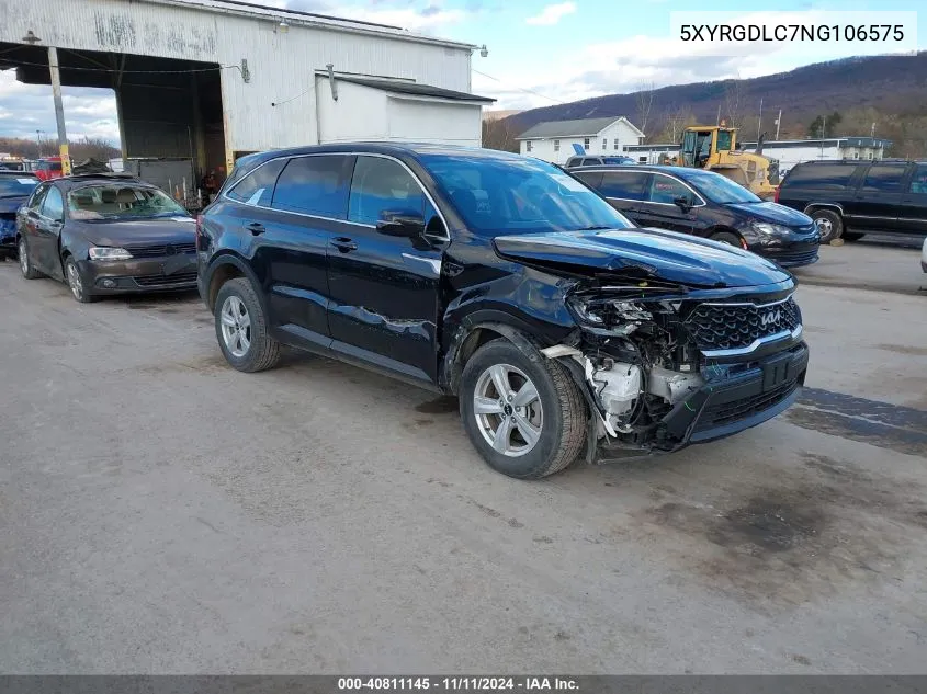 2022 Kia Sorento Lx VIN: 5XYRGDLC7NG106575 Lot: 40811145