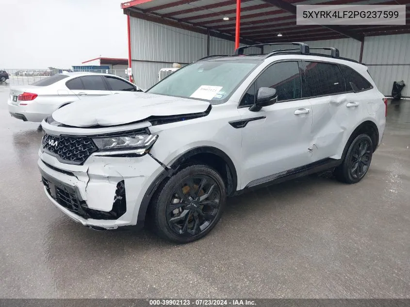 2023 Kia Sorento Sx VIN: 5XYRK4LF2PG237599 Lot: 39902123