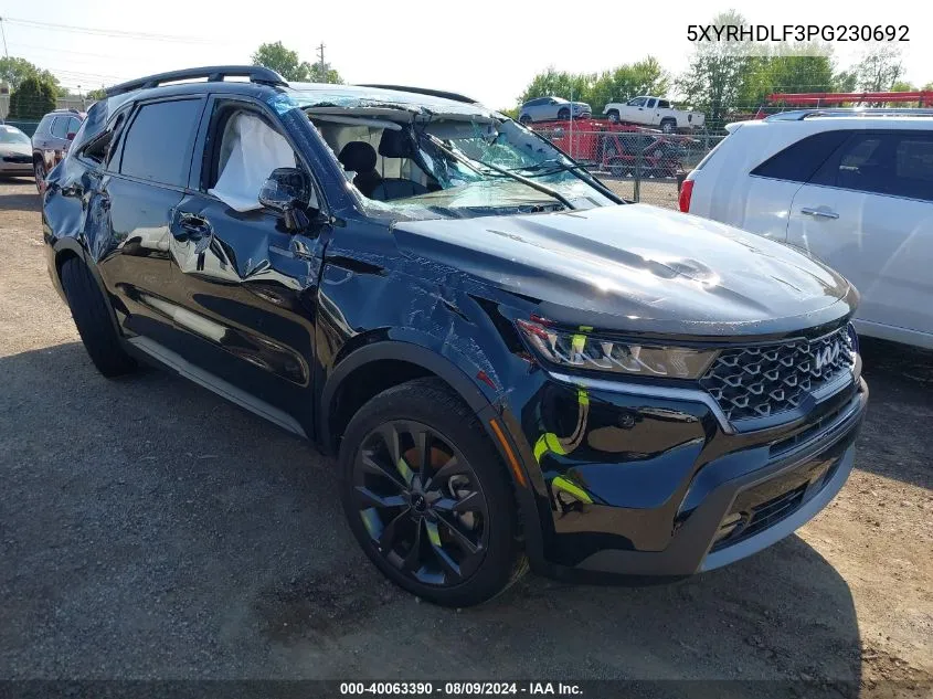 2023 Kia Sorento X-Line Ex VIN: 5XYRHDLF3PG230692 Lot: 40063390