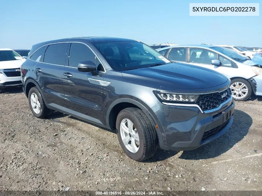 2023 Kia Sorento Lx VIN: 5XYRGDLC6PG202278 Lot: 40196516