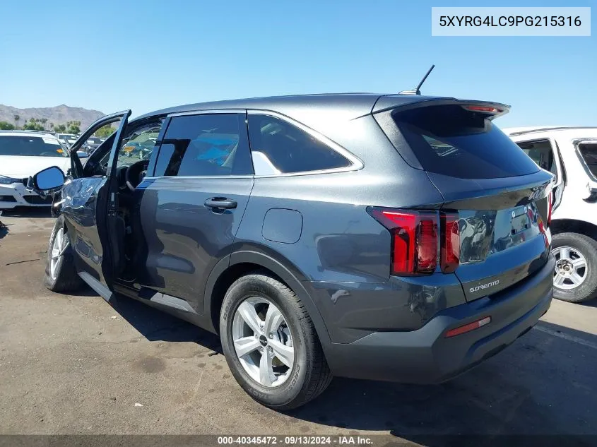 2023 Kia Sorento Lx VIN: 5XYRG4LC9PG215316 Lot: 40345472