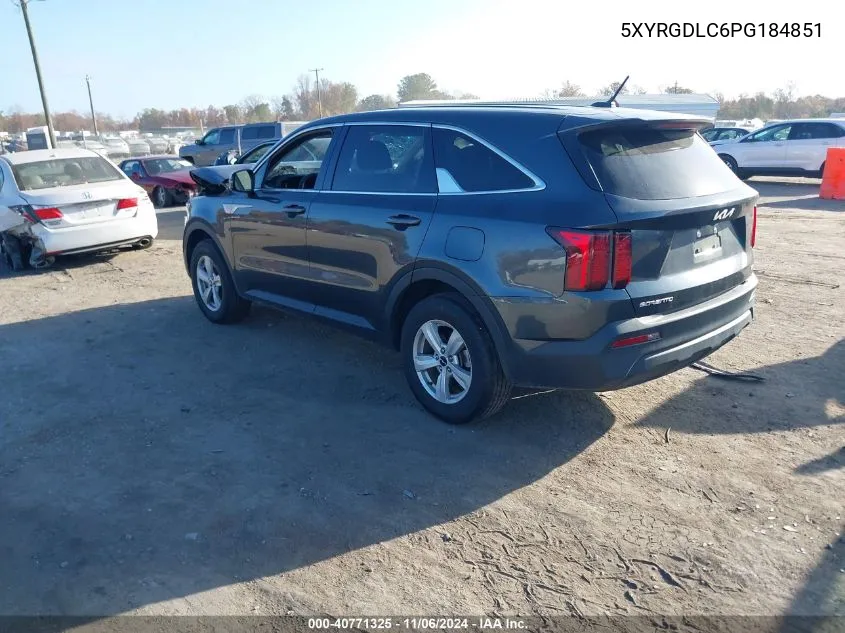 2023 Kia Sorento Lx VIN: 5XYRGDLC6PG184851 Lot: 40771325