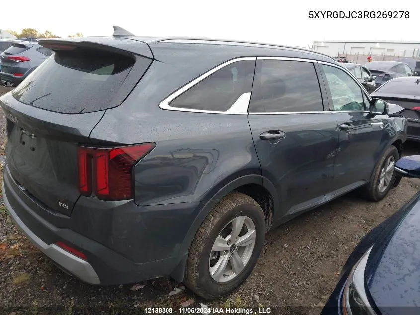 2024 Kia Sorento VIN: 5XYRGDJC3RG269278 Lot: 12138308