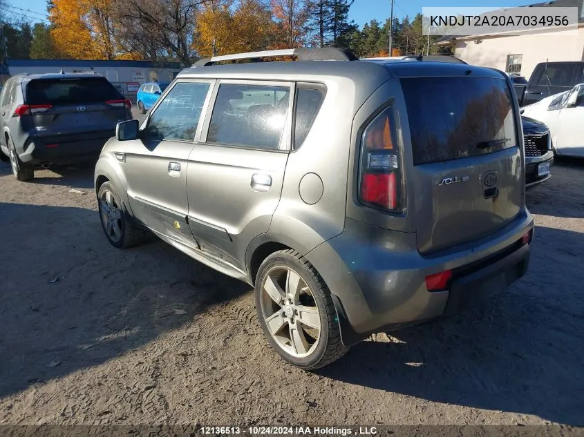 2010 Kia Soul VIN: KNDJT2A20A7034956 Lot: 12136513