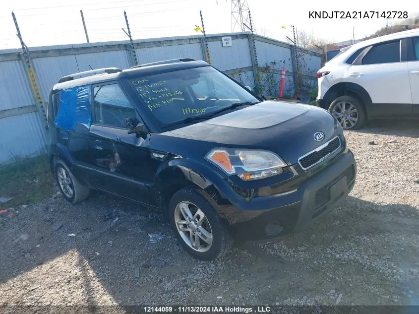 2010 Kia Soul VIN: KNDJT2A21A7142728 Lot: 12144059