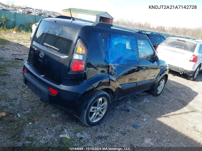 2010 Kia Soul VIN: KNDJT2A21A7142728 Lot: 12144059