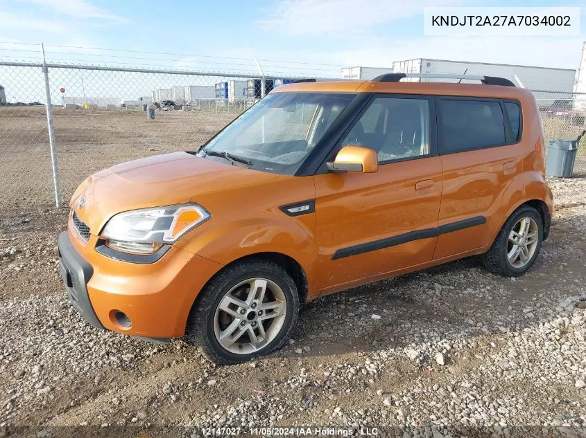 2010 Kia Soul VIN: KNDJT2A27A7034002 Lot: 12147027