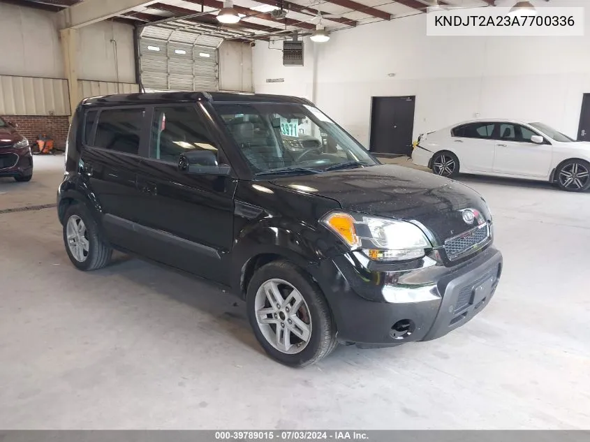 2010 Kia Soul + VIN: KNDJT2A23A7700336 Lot: 39789015