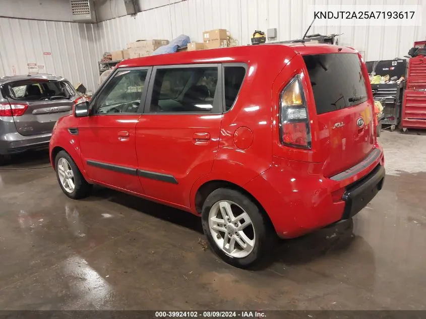 2010 Kia Soul + VIN: KNDJT2A25A7193617 Lot: 39924102