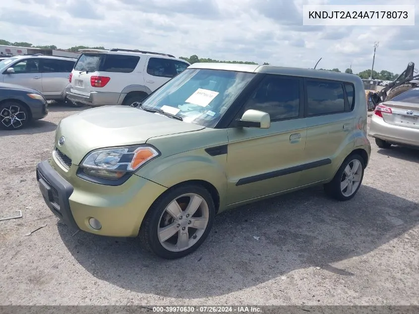 2010 Kia Soul ! VIN: KNDJT2A24A7178073 Lot: 39970630