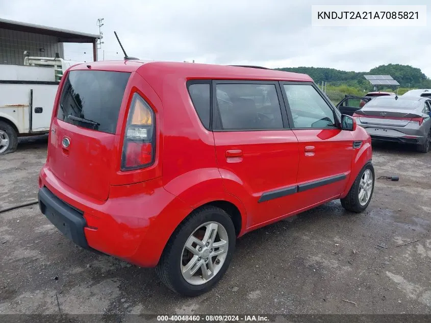 2010 Kia Soul + VIN: KNDJT2A21A7085821 Lot: 40048460