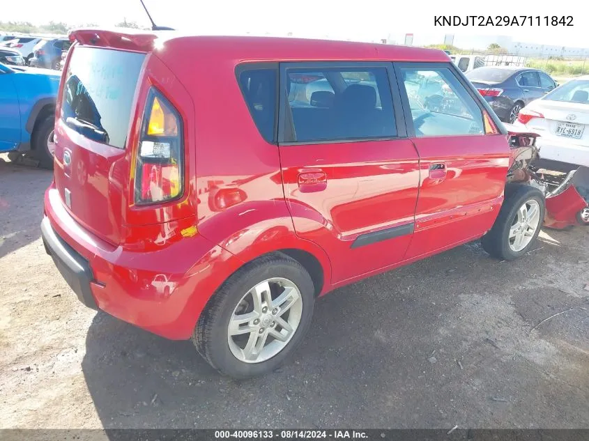 2010 Kia Soul + VIN: KNDJT2A29A7111842 Lot: 40096133