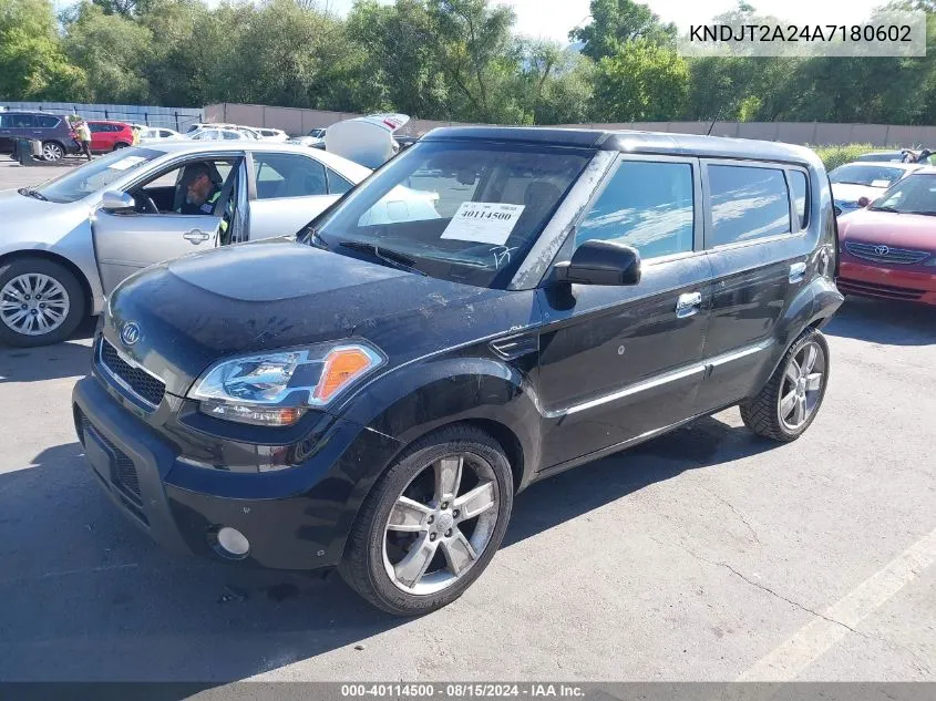 2010 Kia Soul ! VIN: KNDJT2A24A7180602 Lot: 40114500