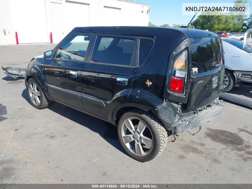 2010 Kia Soul ! VIN: KNDJT2A24A7180602 Lot: 40114500