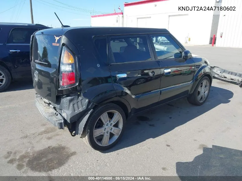 2010 Kia Soul ! VIN: KNDJT2A24A7180602 Lot: 40114500