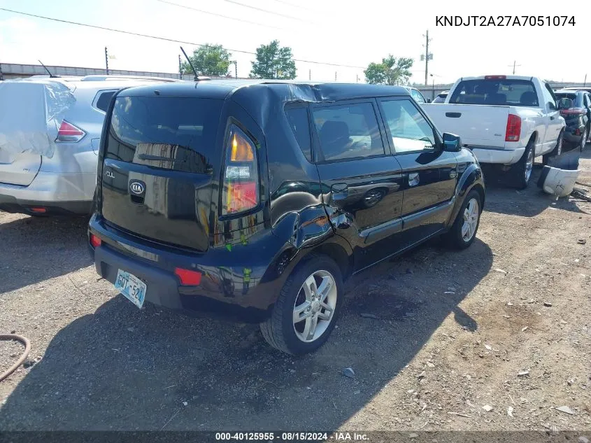 2010 Kia Soul + VIN: KNDJT2A27A7051074 Lot: 40125955