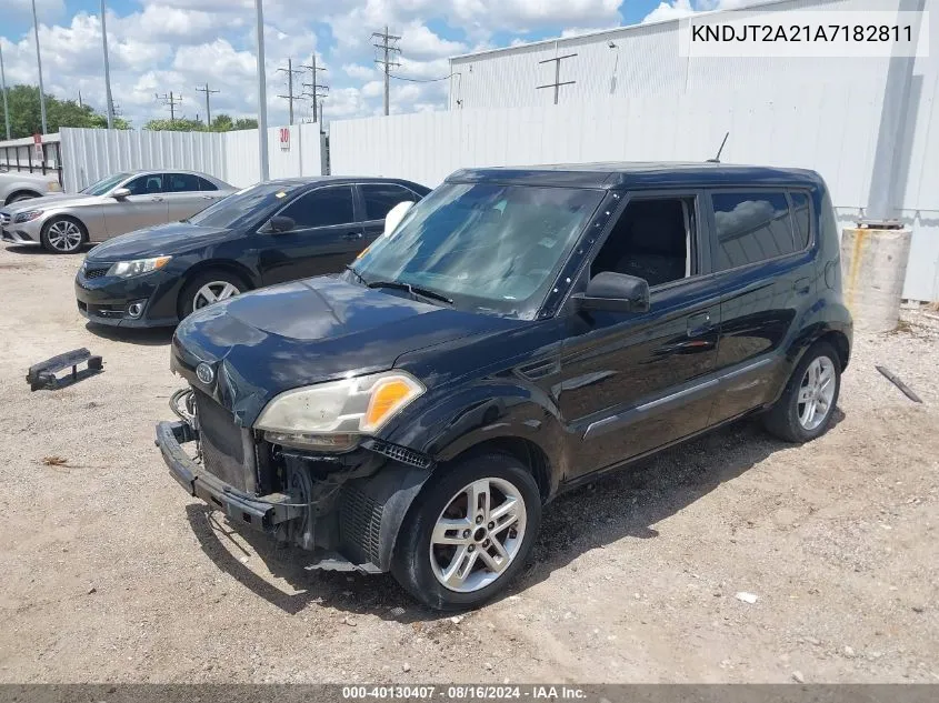 2010 Kia Soul + VIN: KNDJT2A21A7182811 Lot: 40130407