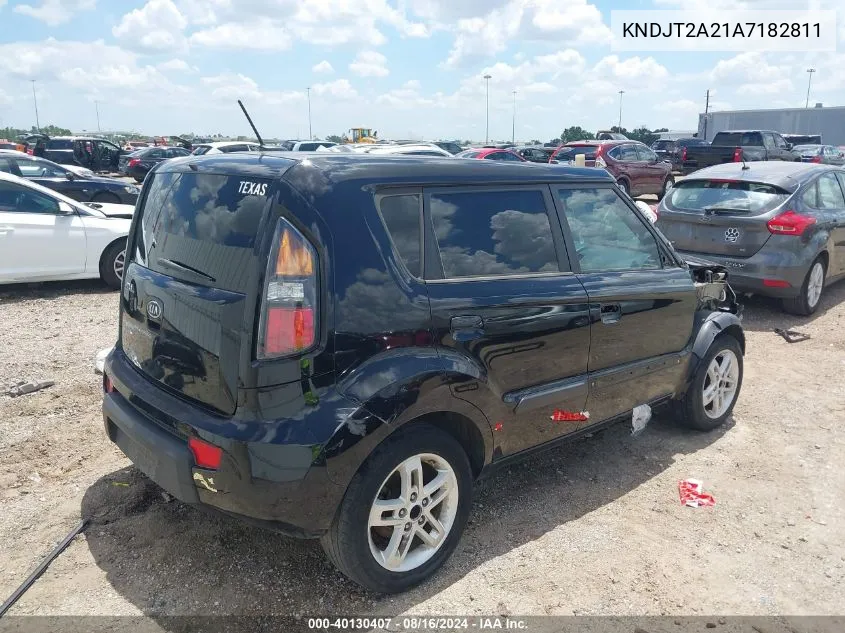 2010 Kia Soul + VIN: KNDJT2A21A7182811 Lot: 40130407