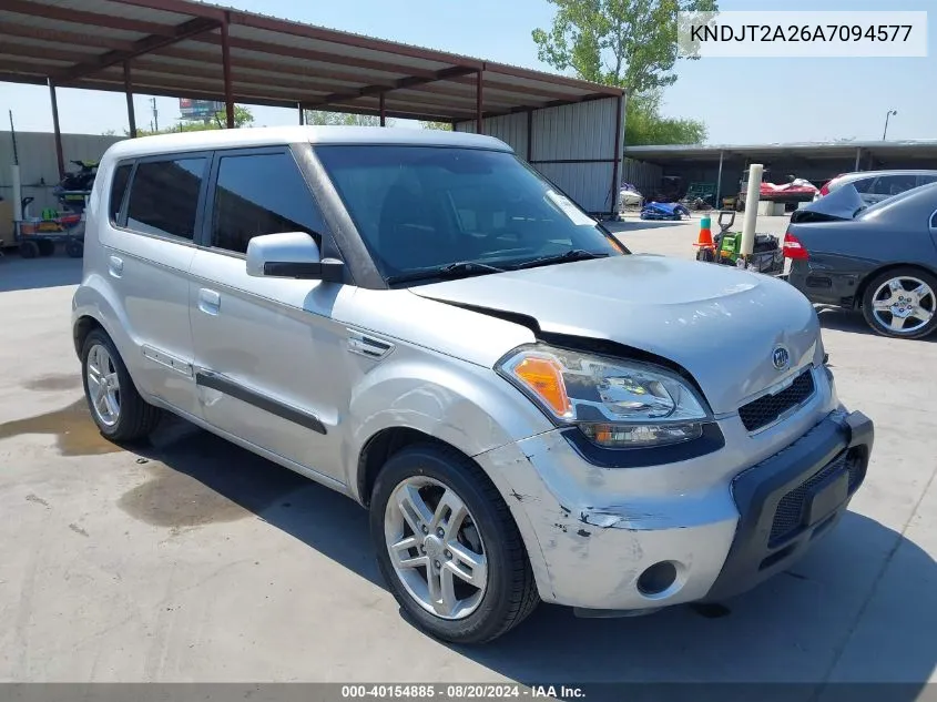 2010 Kia Soul + VIN: KNDJT2A26A7094577 Lot: 40154885