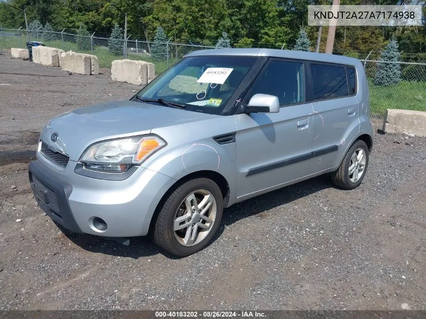 2010 Kia Soul + VIN: KNDJT2A27A7174938 Lot: 40183202