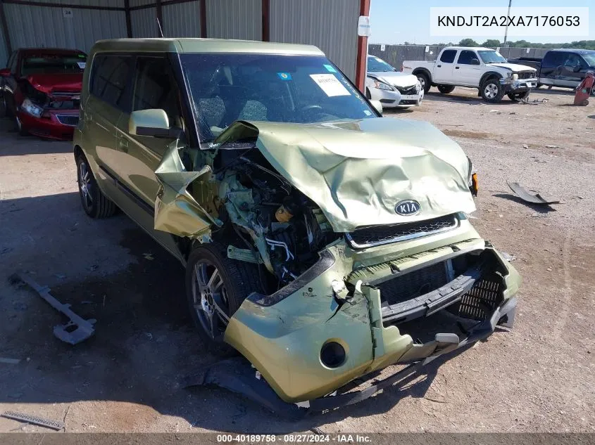 2010 Kia Soul + VIN: KNDJT2A2XA7176053 Lot: 40189758