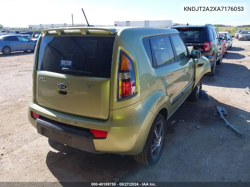 2010 Kia Soul + VIN: KNDJT2A2XA7176053 Lot: 40189758