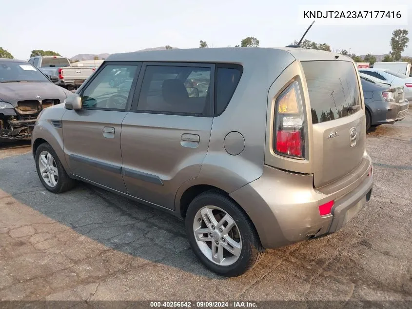 2010 Kia Soul + VIN: KNDJT2A23A7177416 Lot: 40256542