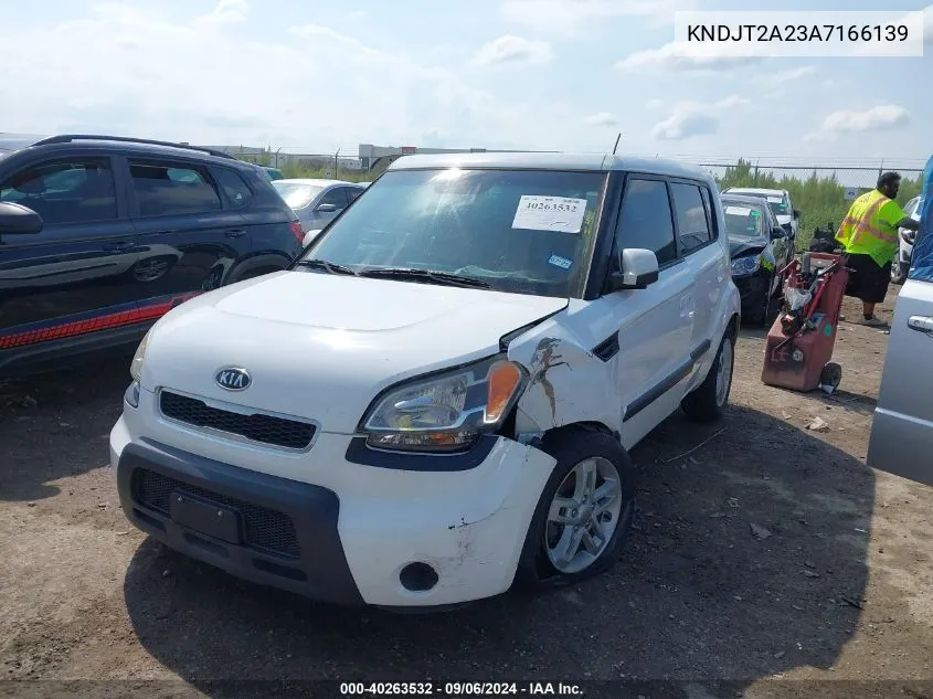 2010 Kia Soul + VIN: KNDJT2A23A7166139 Lot: 40263532