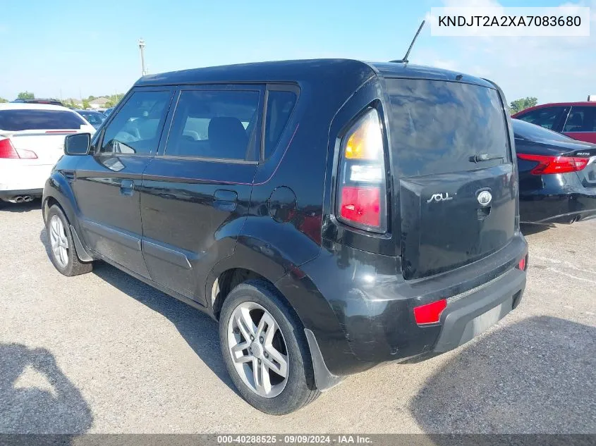 2010 Kia Soul + VIN: KNDJT2A2XA7083680 Lot: 40288525