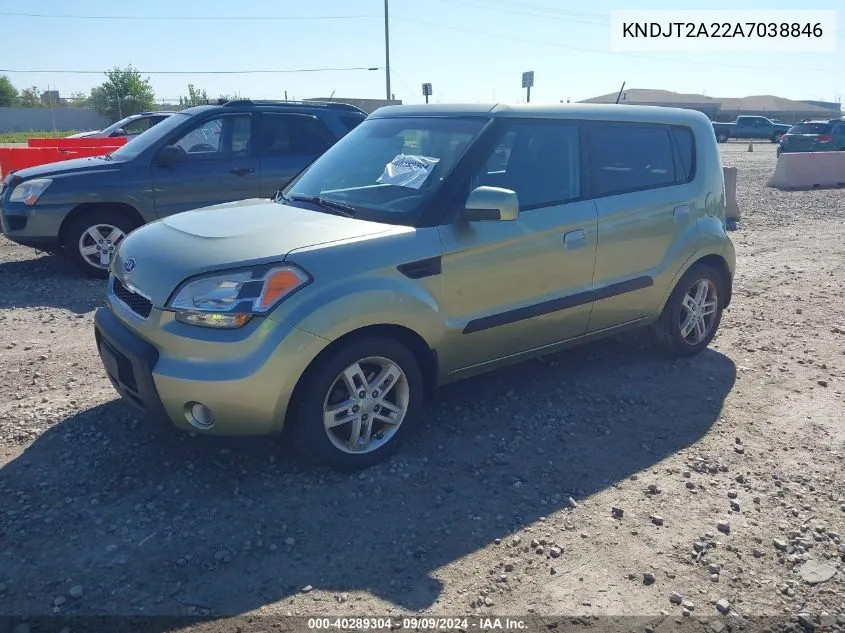 2010 Kia Soul + VIN: KNDJT2A22A7038846 Lot: 40289304