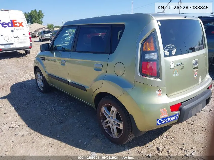 2010 Kia Soul + VIN: KNDJT2A22A7038846 Lot: 40289304