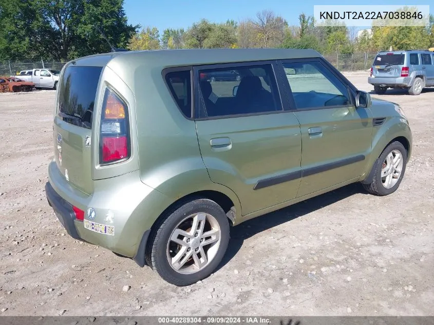 2010 Kia Soul + VIN: KNDJT2A22A7038846 Lot: 40289304