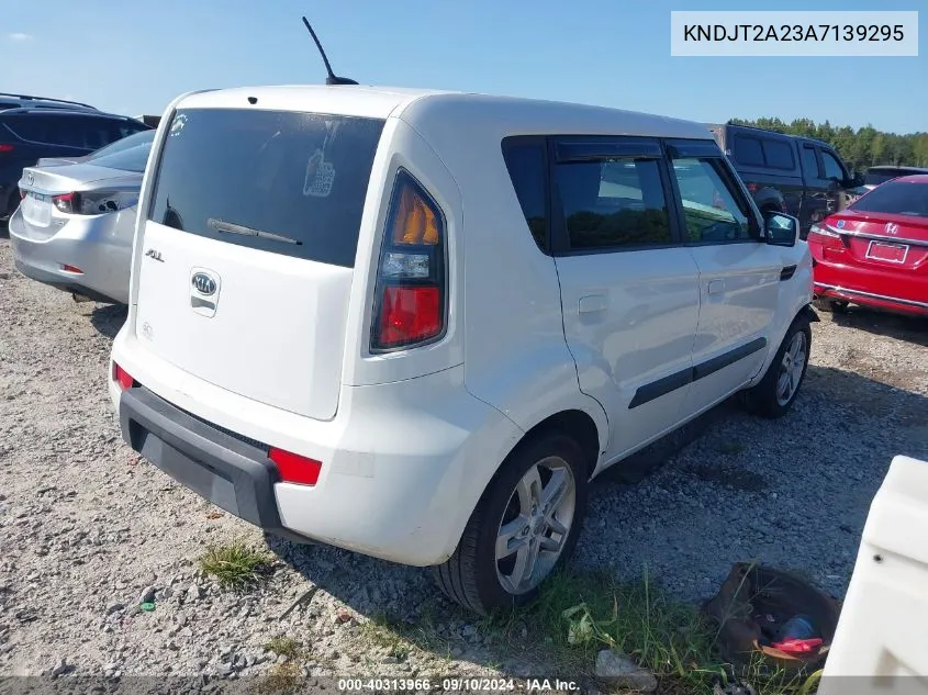 2010 Kia Soul +/!/Sport VIN: KNDJT2A23A7139295 Lot: 40313966