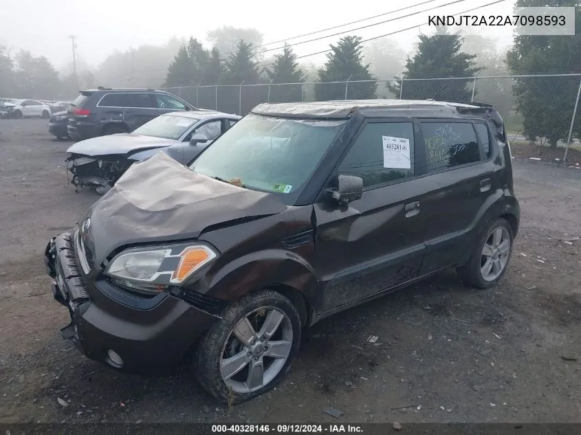 2010 Kia Soul +/!/Sport VIN: KNDJT2A22A7098593 Lot: 40328146