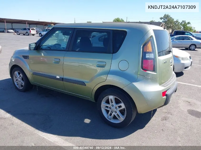 2010 Kia Soul + VIN: KNDJT2A24A7107309 Lot: 40348740