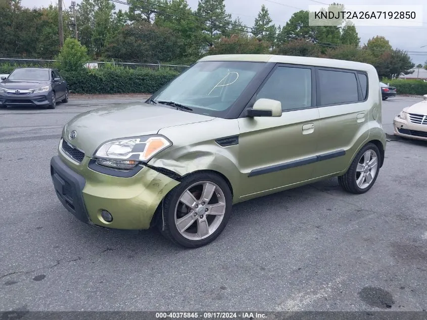 2010 Kia Soul ! VIN: KNDJT2A26A7192850 Lot: 40375845