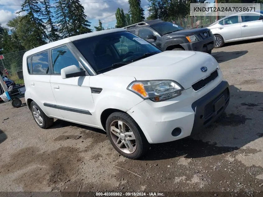 2010 Kia Soul + VIN: KNDJT2A24A7038671 Lot: 40385982